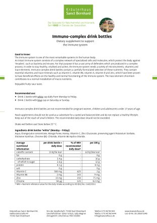 Immuno-complex - small glass bottles 1800 ml