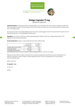 Ginkgo Capsules 75 mg 30 capsules