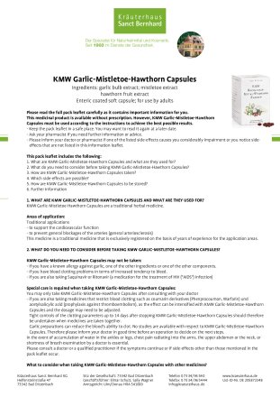 KMW Garlic-Mistletoe-Hawthorn Capsules 480 capsules