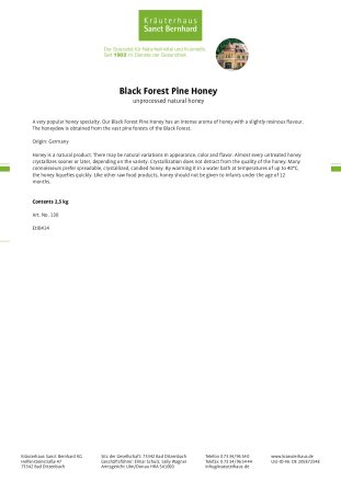 Black Forest Pine Honey · 2,5 kg 2.5 kg