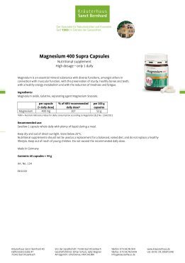 Magnesium 400 supra Capsules 60 capsules