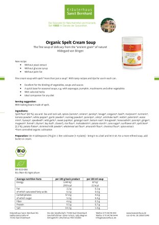 Bio Spelt Cream Soup 450 g