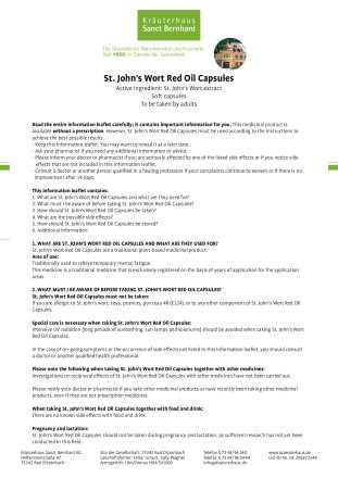 St. John's Wort Red Oil-Capsules 120 capsules
