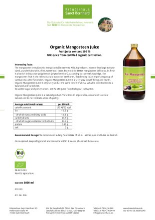 Orangic Mangosteen Juice