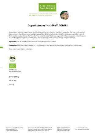 Organic Assam „Hathikuli“ TGFOP1 500 g