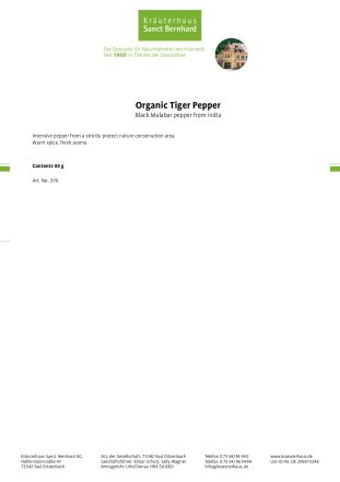 Organic Tiger Pepper 80 g
