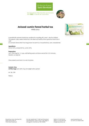 Aniseed-cumin-fennel herbal tea 40 g