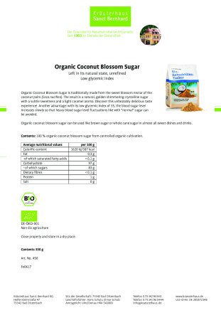 Organic Coconut Blossom Sugar 350 g