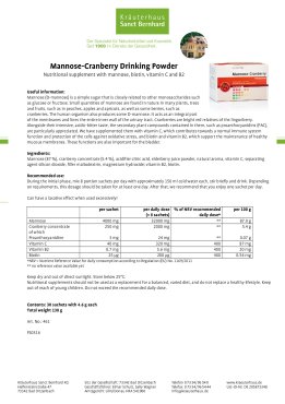 Mannose-Cranberry Drinking Powder 138 g