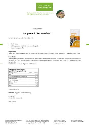 Soup snack "Pot watcher" (pack of 10) 200 g