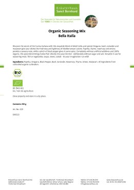 Organic Seasoning Mix Bella Italia 250 g