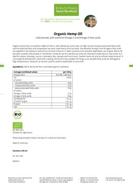 Organic Hemp Oil 250 ml