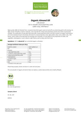 Organic Almond Oil 250 ml