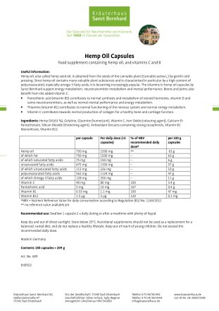 Hemp Oil Capsules 180 capsules