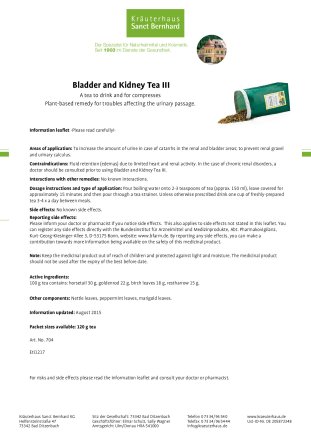 Bladder and Kidney Tea III 120 g
