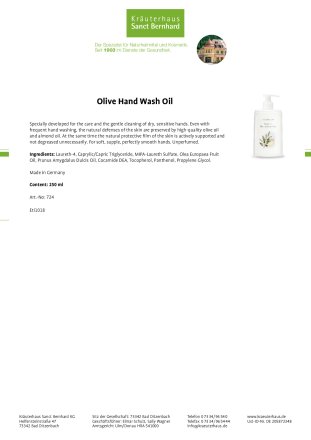 Olive Hand Wash Oil 250 ml