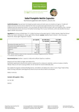 Sabal Pumpkin Nettle Capsules 180 capsules