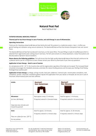 Natural Peat Pad (Neck Pad)