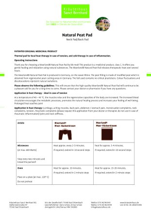 Natural Peat Pad (Back pad)