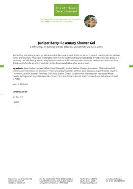 Juniper Berry-Rosemary Shower Gel 250 ml