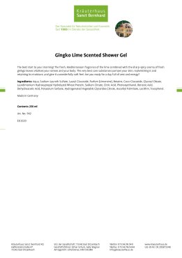 Gingko-Lime Scented Shower Gel 250 ml