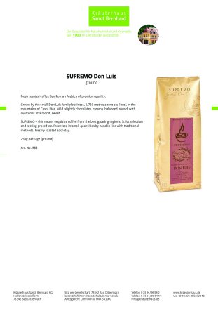 SUPREMO Coffee Don Luis - ground 250 g