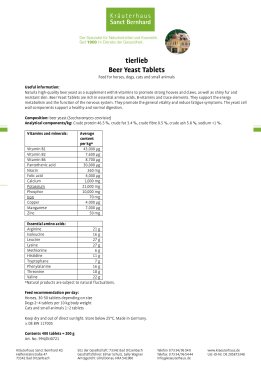tierlieb Beer Yeast Tablets for horses, dogs, cats and small animals 400 tablets