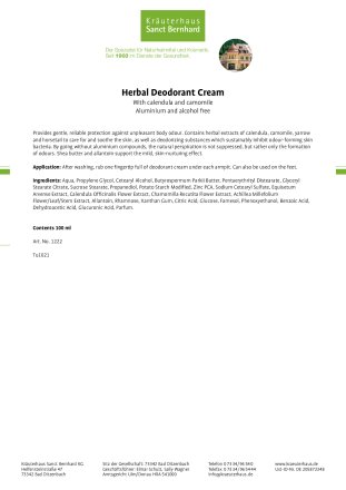 Herbal Deodorant Cream 100 ml