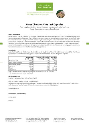 Horse Chestnut Vine Leaf Capsules 120 capsules