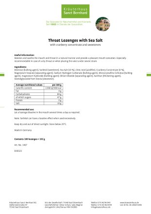 Throat Lozenges with Sea Salt 180 item