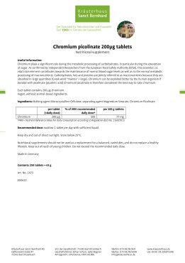 Chromium picolinate 200µg tablets 250 tablets