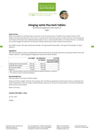Stinging Nettle Plus Herbal Tablets 300 tablets