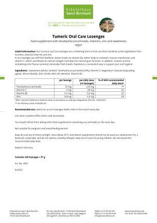 Tumeric Oral Care Lozenges 180 tablets