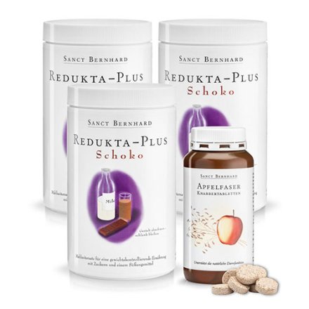 Redukta-PLUS Chocolate 3x + 1x Apple-fibre Chewable Tablets 4 item