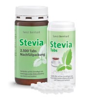 Stevia Refill Pack with 2.500 Tablets + Dispenser with 600 Stevia Tablets 213 g