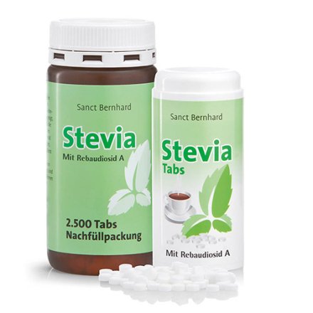Stevia Refill Pack with 2.500 Tablets + Dispenser with 600 Stevia Tablets 213 g